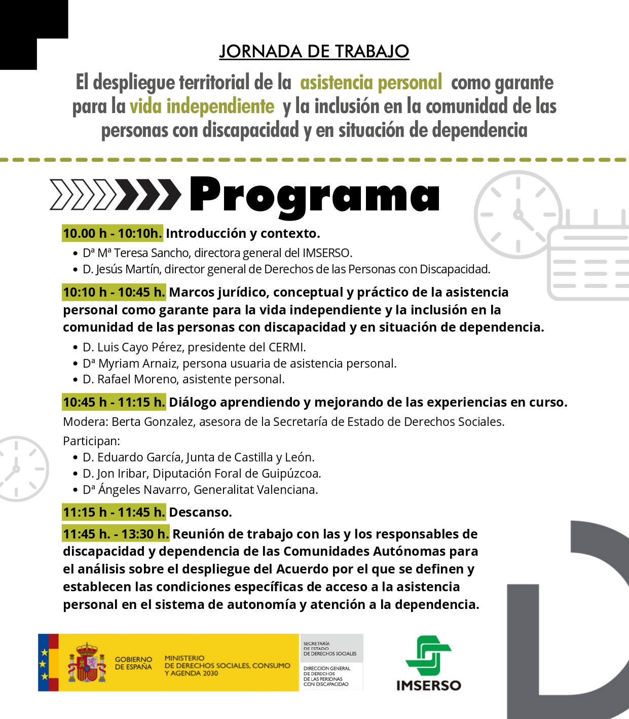 Programa de la Jornada.